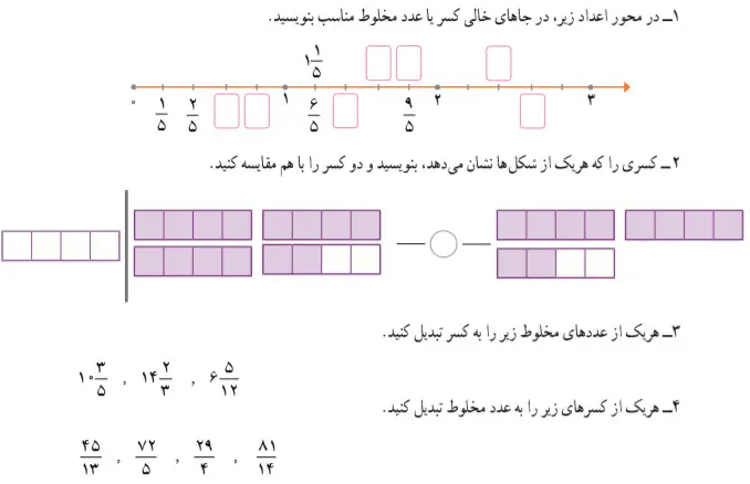 حل تمرین صفحه 25 کتاب ریاضی پنجم دبستان