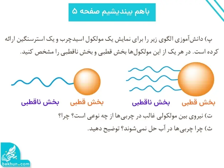 گام به گام فصل اول شیمی دوازدهم | مولکولها در خدمت تندرستی 73 پاسخ باهم بیندیشیم صفحه ۵ فصل اول شیمی دوازدهم