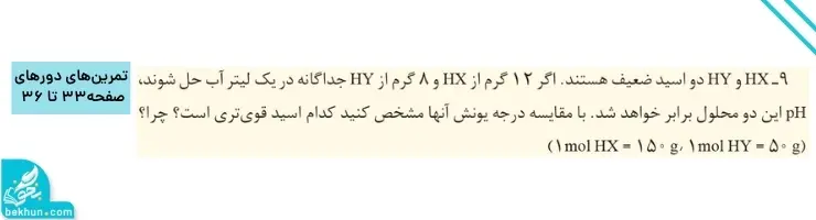 گام به گام فصل اول شیمی دوازدهم | مولکولها در خدمت تندرستی 122 پاسخ تمرینهای دورهای فصل اول شیمی دوازدهم صفحه ۳۳ تا ۳۶