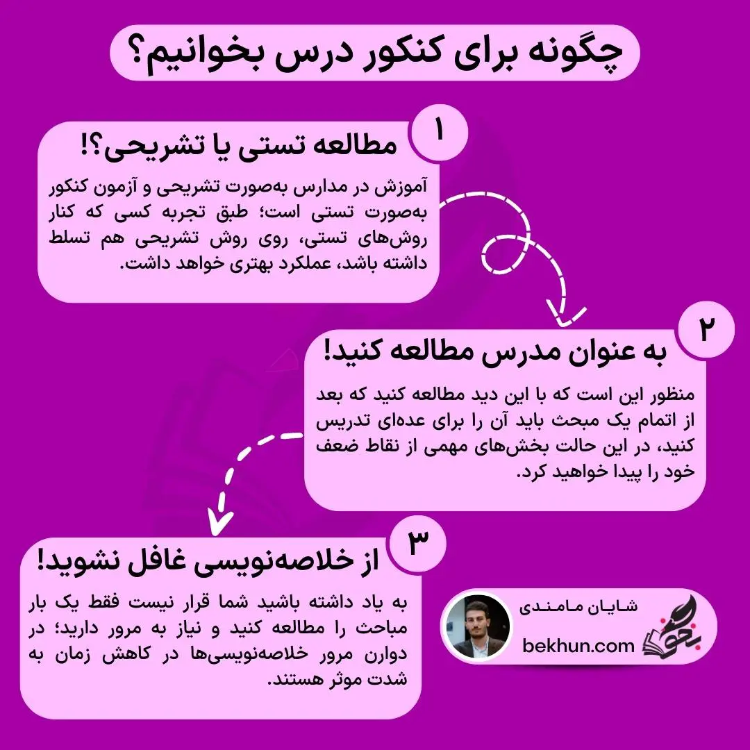 چگونه برای کنکور درس بخوانیم؟ 9 چگونه درس بخوانیم برای کنکور