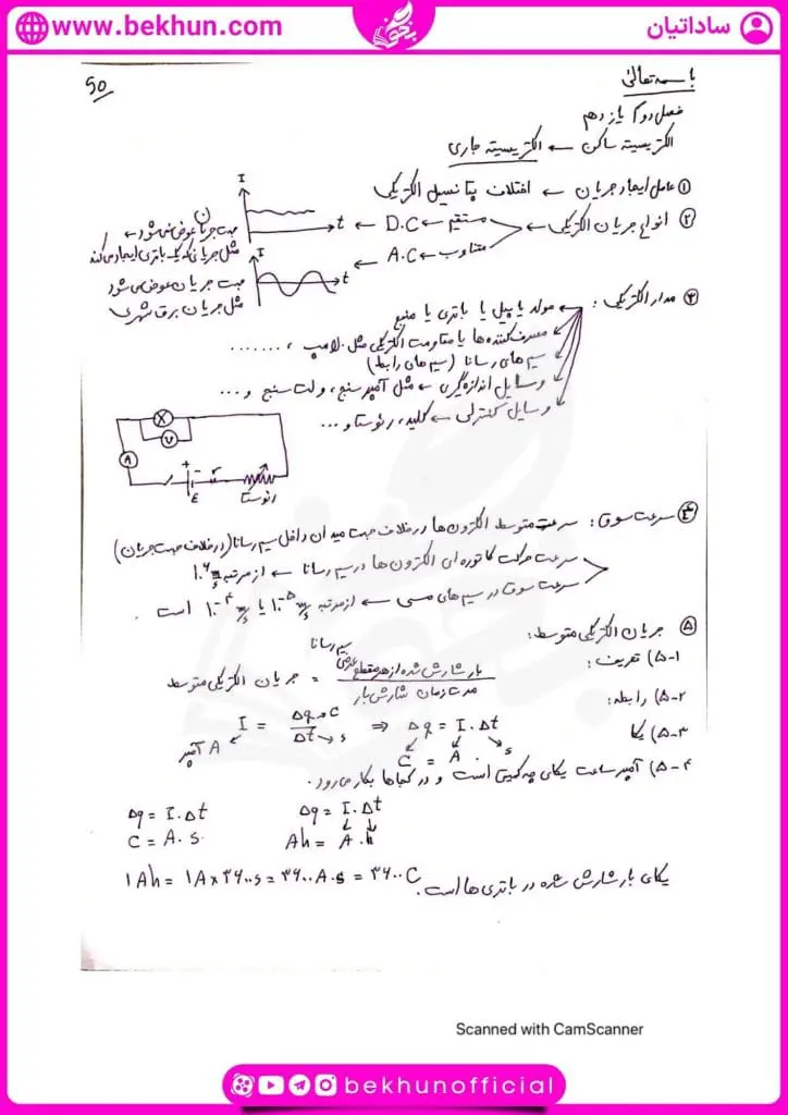 جزوه فصل 2 فیزیک یازدهم 22 جزوه خلاصه فصل دو فیزیک یازدهم