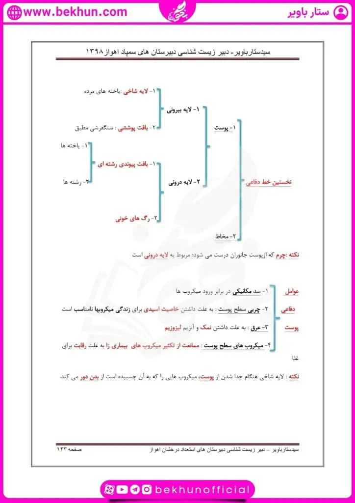 جزوه فصل پنجم زیست یازدهم 17 جزوه خلاصه فصل 5 زیست یازدهم