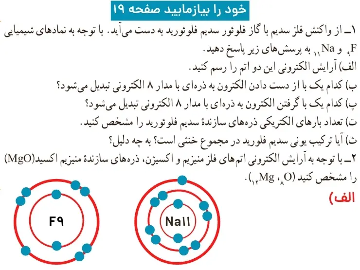 جواب خود را بیازمایید صفحه ۱۹علوم نهم