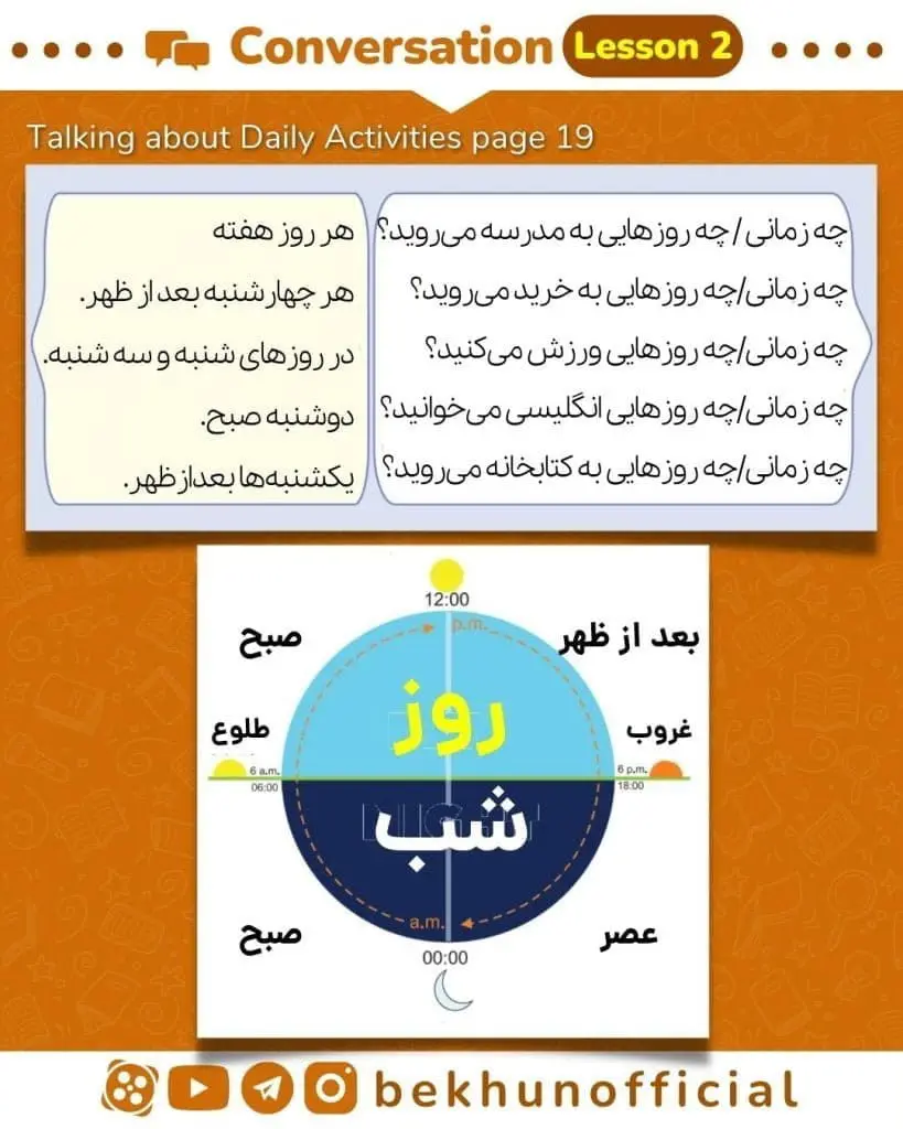معنی صفحه 20 زبان هشتم