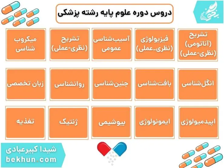 معرفی کامل رشته پزشکی 13 دروس دوره علوم پایه رشته پزشکی