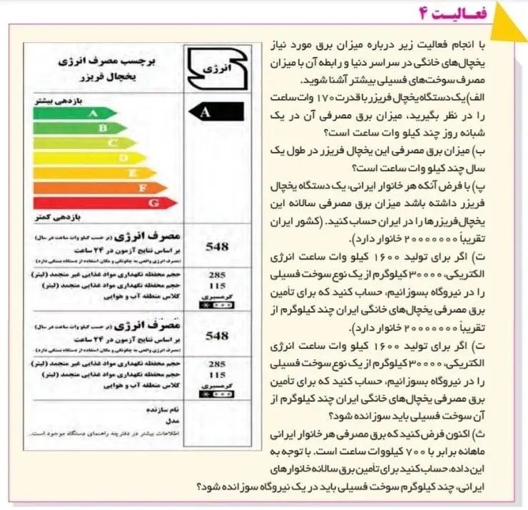 جواب فعالیت صفحه 52 انسان و محیط زیست یازدهم