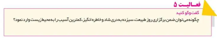 جواب فعالیت ص 108 انسان و محیط زیست یازدهم