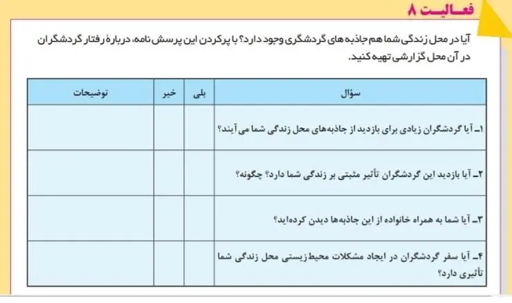 جواب فعالیت صفحه 111 انسان و محیط زیست یازدهم