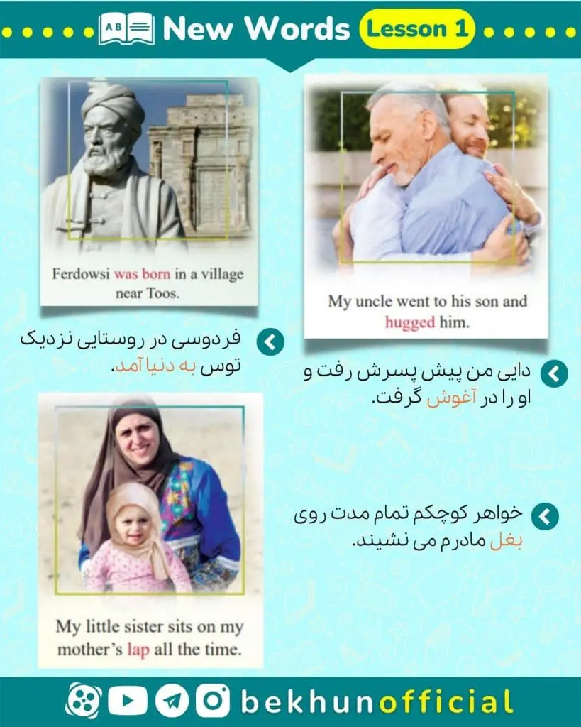 معنی کلمه های درس اول زبان دوازدهم