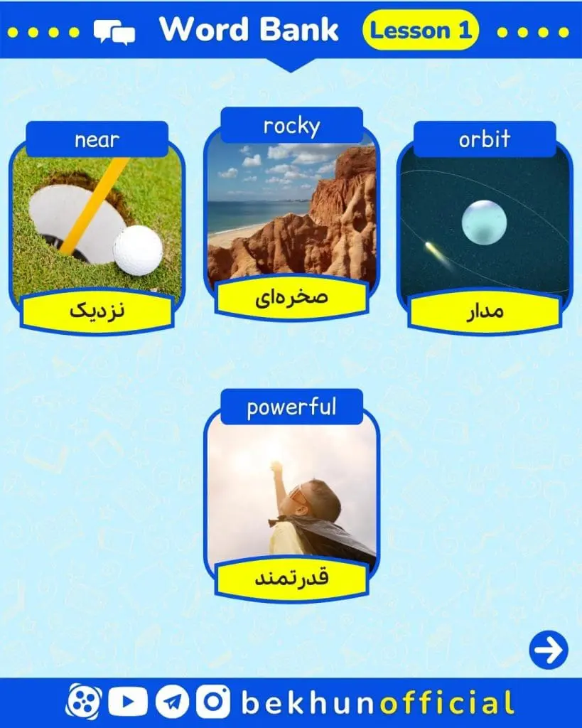 معنی کلمه های درس دوم زبان دهم