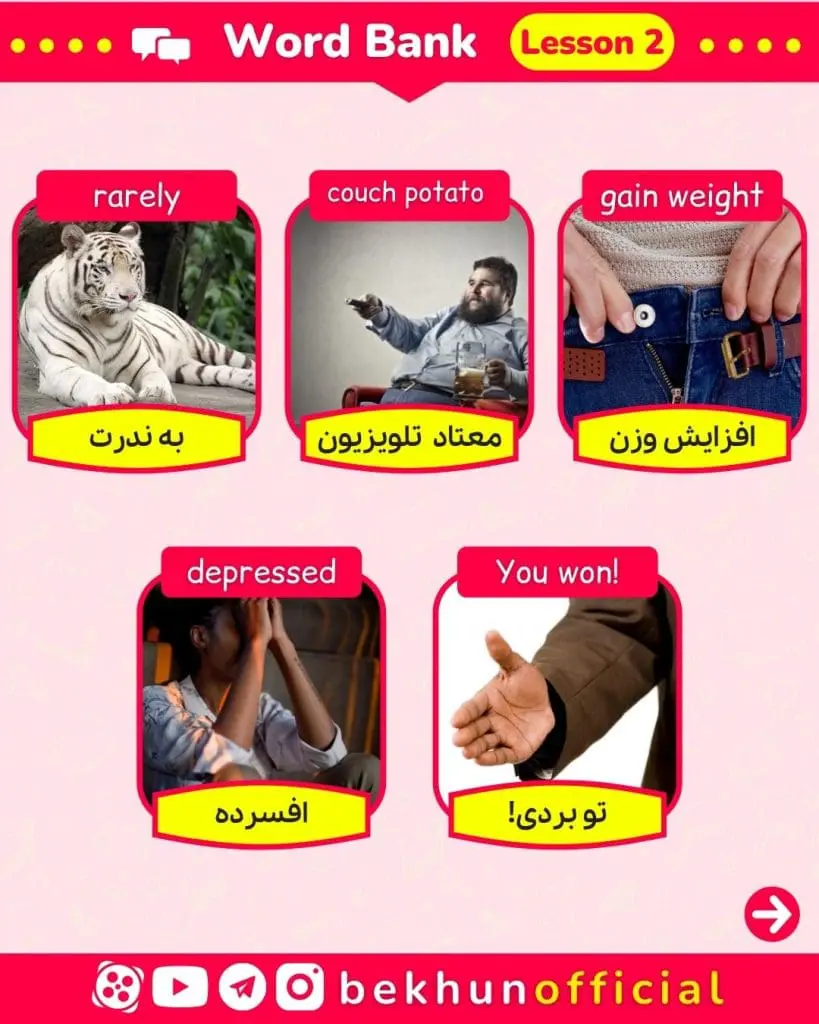 معنی واژه های درس دوم زبان یازدهم