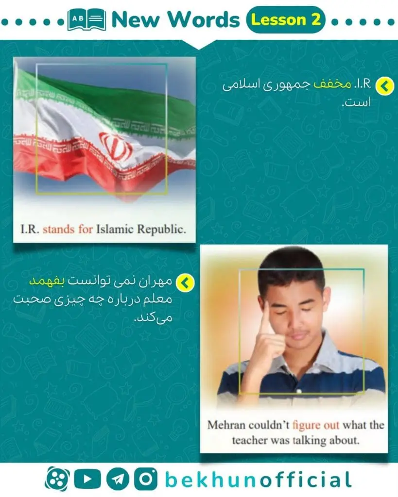 معنی واژه های درس دوم زبان دازدهم