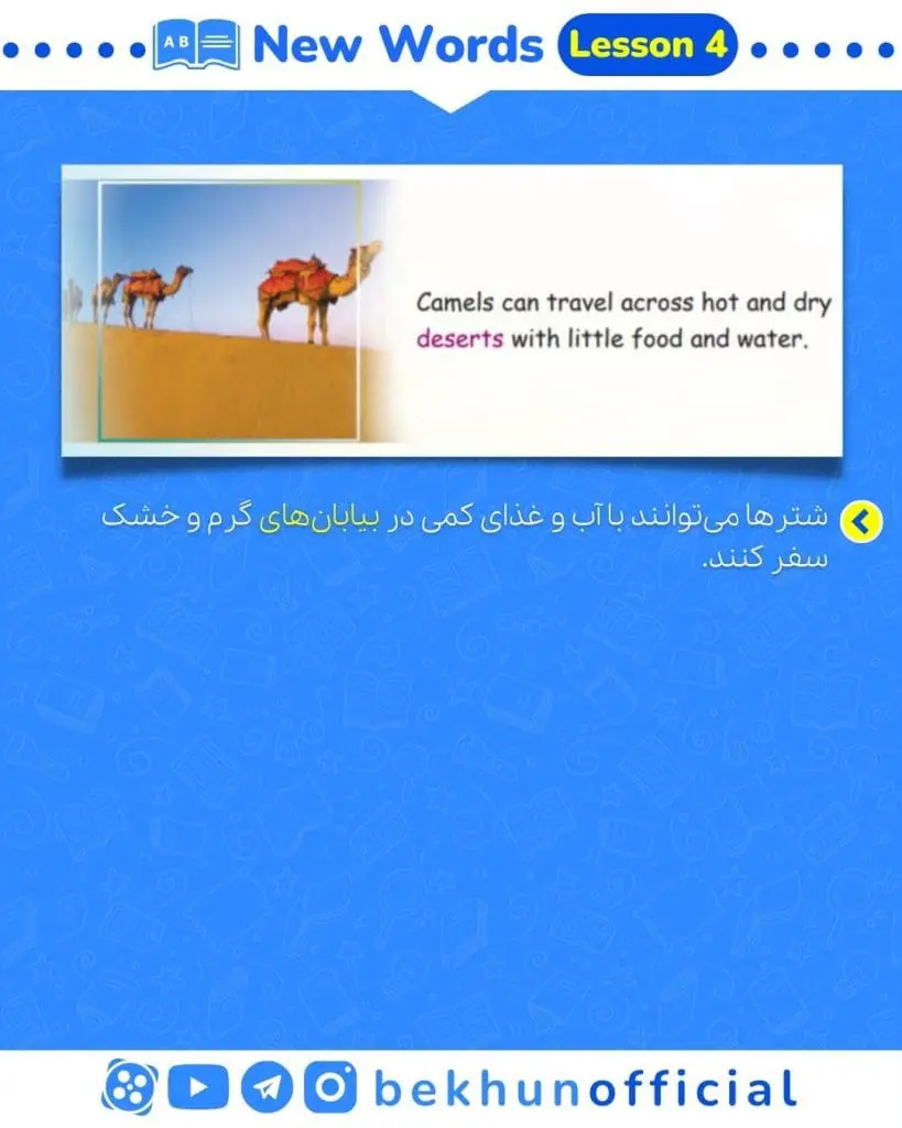 لغات درس چهارم زبان دهم همراه با معنی