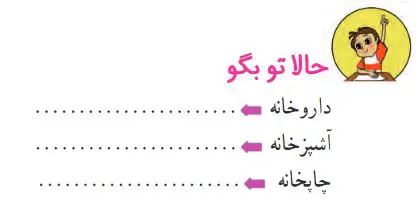 جواب حالا تو بگو فارسی دوم صفحه 58