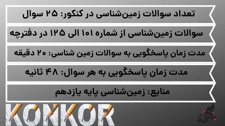 سوالات زمین شناسی کنکور
