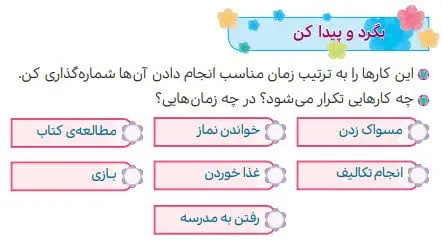 پاسخ  بگرد و پیدا کن صفحه 119 هدیه‌های آسمان سوم دبستان