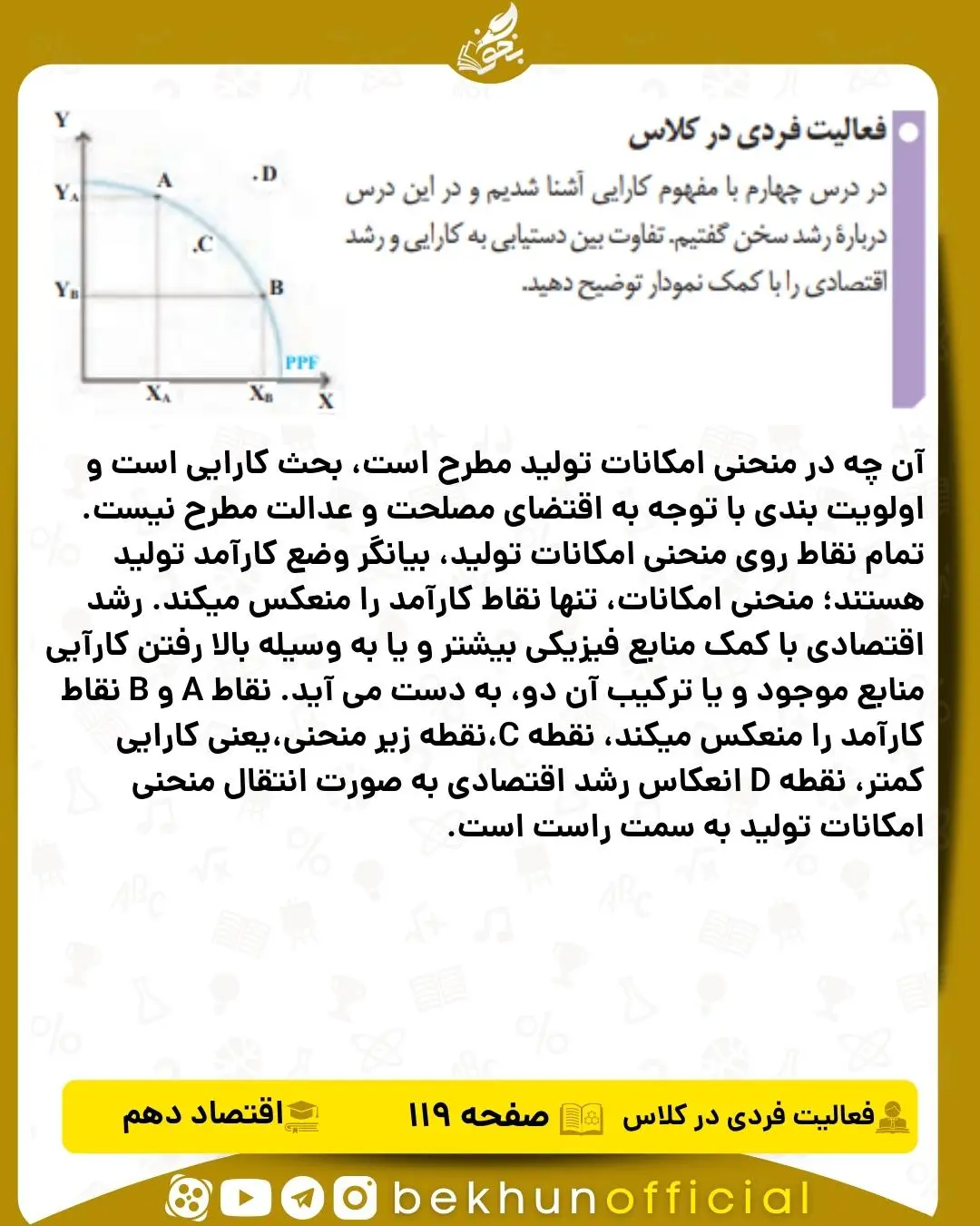 جواب فعالیت فردی در کلاس صفحه 119 اقتصاد دهم انسانی