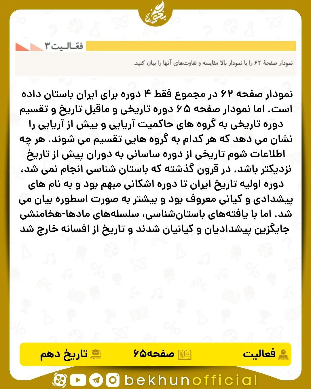 جواب فعالیت ۳ صفحه ۶۵ تاریخ انسانی پایه دهم