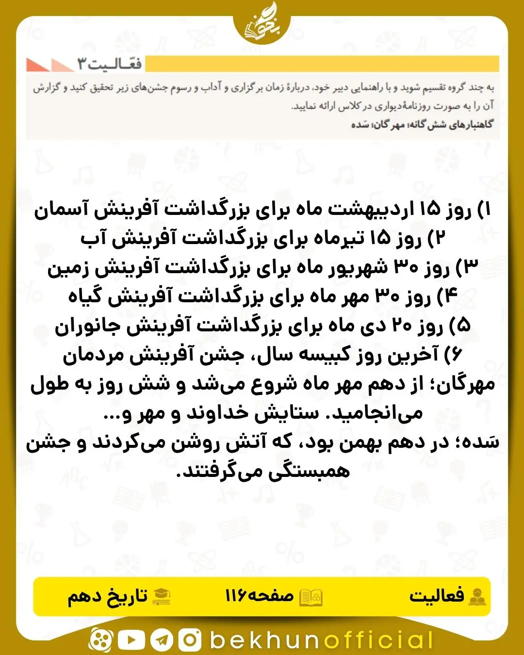 جواب فعالیت ۳ صفحه ۱۱۶ تاریخ انسانی دهم