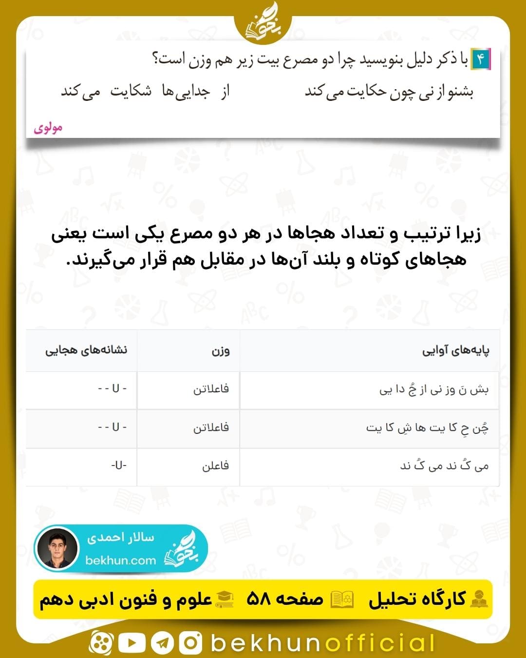 جواب کارگاه تحلیل علوم و فنون ادبی دهم انسانی 30 جواب کارگاه تحلیل علوم و فنون ادبی سال دهم فصل ۲